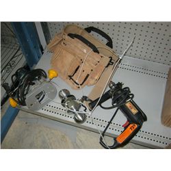 Router, Craftsman drill, entry set, tool pouch
