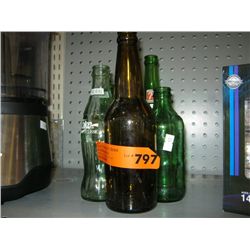 Assortment of six vintage pop bottles