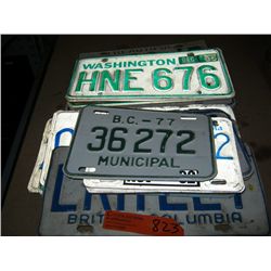 Approx. 17 vintage Canadian & US vehicle plates