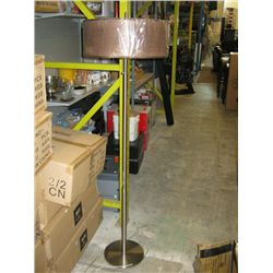 Modern silver brushed metal floor lamp