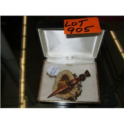 Scottish stag horn pendant with clad chain