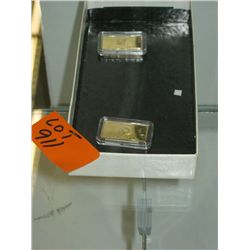 2 x 100 mills gold clad art bar - Year of the Dragon