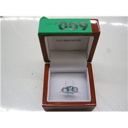 3 stone emerald cut aquamarine ring