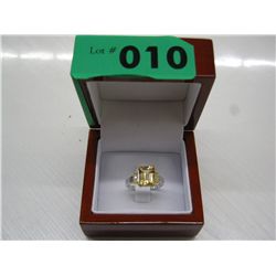 4 carat emerald cut citrine ring