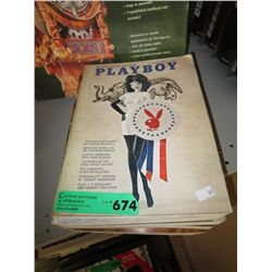 Nine vintage Playboy magazines
