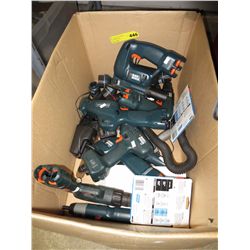 Box of Black & Decker tools