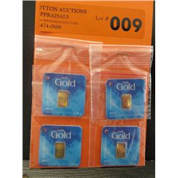 4x .999 certified gold bars