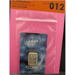 .999 solid silver certified & numbered bar