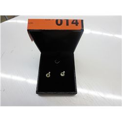 Sterling silver diamond & yellow topaz earrings
