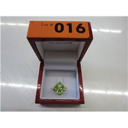 Ladies silver Peridot & diamond cocktail ring