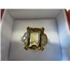 Image 2 : Emerald cut citrine ring set with 6 diamonds