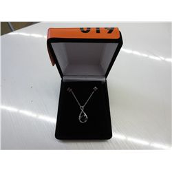 Diamond & garnet earring, necklace & pendant set