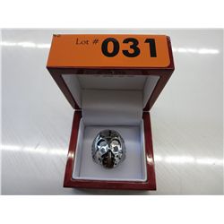 Man's stainless steel hockey mask ring