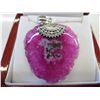 Image 2 : Pink sliced watermelon agate necklace