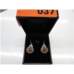 New red coral & Baltic amber earrings