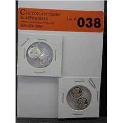 4x Walking Liberty .999 solid silver coins