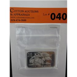 .999 solid silver Rising Sun art bar