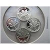 Image 2 : 4x silver Canada Maple Leaf coins