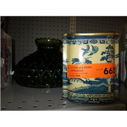 Vintage green glass storm light shade