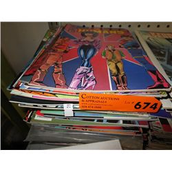 7" tall stack of comic books