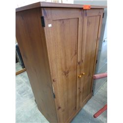 Two door wood computer station