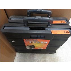Folding crate with wheels and handle