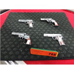 4 hand gun shaped belt buckles