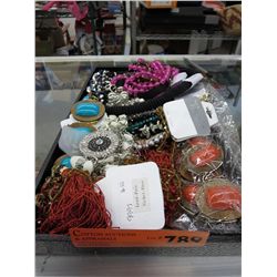 Tray of costume jewelry