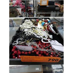 Tray of costume jewelry