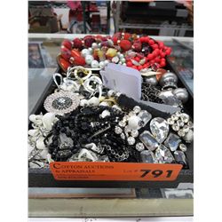 Tray of costume jewelry