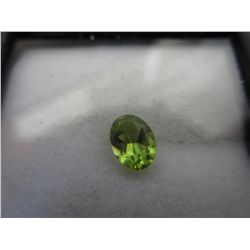 Oval cut green peridot gemstone .75 carat  7x5mm