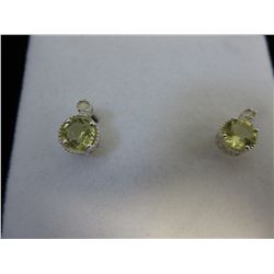 Sterling silver lemon topaz & diamond earrings