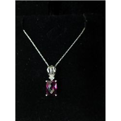 14kt white gold Rhodolite 1.8 carat garnet necklace