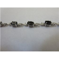 Genuine blue sapphire tennis bracelet