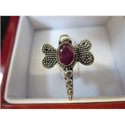 Sterling silver dragonfly ring