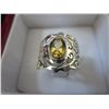 Image 1 : Filigree citrine gemstone ring in .925 silver