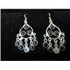 Image 1 : Moonstone & garnet chandelier earrings