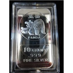 Hong Kong mint .999 solid silver panda art bar