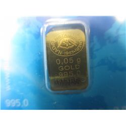 5x .999 solid gold investor bars