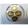 Image 1 : 4x .999 silver maple leaf round, gold plated