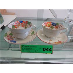 Two hand painted Japanese cup & saucer