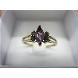 Amethyst ring, Marquise-shaped stone