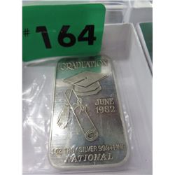 Silver bar, 1 Troy oz.