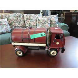 Metal water truck decoration