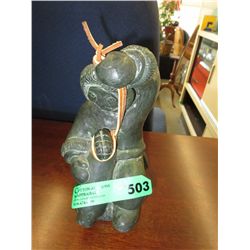 Native soapstone carving, 9" tall, 6" wide