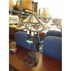 Tiffany style electric lamp.