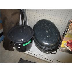 3 piece enameled roasters and stock pot