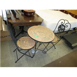 Small cafe style patio table and 2 chairs