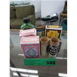 Eight pieces of vintage advertising boxes