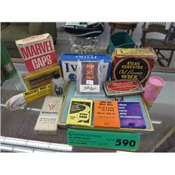 14 pieces of vintage advertising boxes